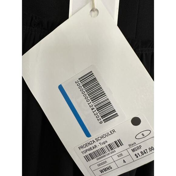 Proenza Scharler Metal Chiffon Embroidery top Size 4 Black - Picture 10 of 10